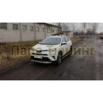 Защита передняя овальная 75х42 мм ТСС для Toyota RAV4 2015-2019