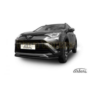 Защита переднего бампера чёрная сталь 57 мм Slitkoff для Toyota RAV4 2015-2019