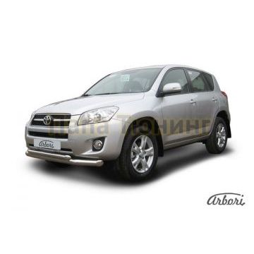Защита передняя двойная 76-57 мм Slitkoff для Toyota RAV4 2009-2010