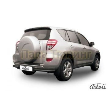 Защита задняя уголки чёрная сталь 57 мм Slitkoff для Toyota RAV4 2009-2010
