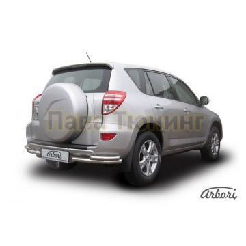 Защита задняя двойные уголки 57-42 мм Slitkoff для Toyota RAV4 2009-2010