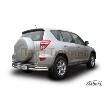 Защита задняя двойные уголки 76-42 мм Slitkoff для Toyota RAV4 2009-2010