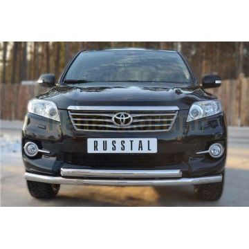Защита передняя двойная d57-d57 РусСталь для Toyota RAV4 2010-2013