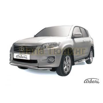 Защита передняя двойная 57-42 мм Slitkoff для Toyota RAV4 2010-2013 Защита передняя двойная 57-42 мм Slitkoff для Toyota RAV4 2010-2013