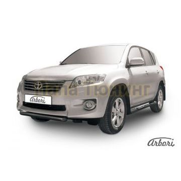 Защита передняя чёрная сталь короткая 57 мм Slitkoff для Toyota RAV4 2010-2013 Защита передняя чёрная сталь короткая 57 мм Slitkoff для Toyota RAV4 2010-2013