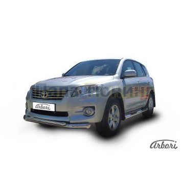 Защита передняя двойная 76-57 мм Slitkoff для Toyota RAV4 2010-2013 Защита передняя двойная 76-57 мм Slitkoff для Toyota RAV4 2010-2013