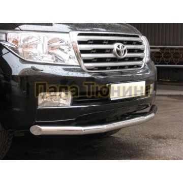 Защита переднего бампера d76 РусСталь для Toyota Land Cruiser 200 2007-2011