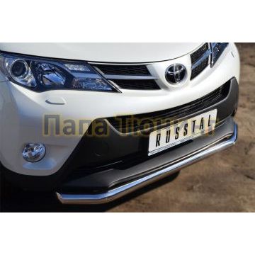 Защита переднего бампера d57 РусСталь для Toyota RAV4 2013-2015
