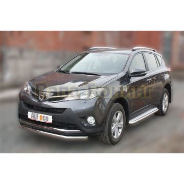 Защита переднего бампера 60 мм ALFeco для Toyota RAV4 2013-2015