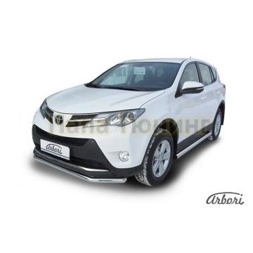 Защита переднего бампера 57 мм Slitkoff для Toyota RAV4 2013-2015