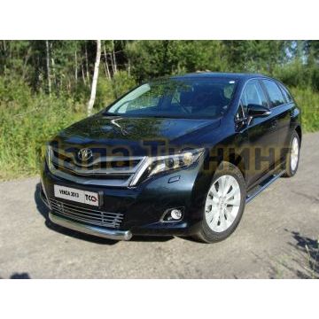 Защита переднего бампера овальная 75х42 мм ТСС для Toyota Venza 2012-2017 Защита переднего бампера овальная 75х42 мм ТСС для Toyota Venza 2012-2017
