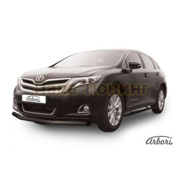 Защита переднего бампера чёрная сталь 76 мм Slitkoff для Toyota Venza 2012-2017 Защита переднего бампера чёрная сталь 76 мм Slitkoff для Toyota Venza 2012-2017