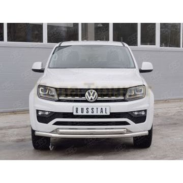 Защита передняя двойная d57-d57 РусСталь для Volkswagen Amarok 2016-