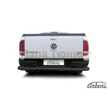 Защита заднего бампера чёрная сталь 76 мм Slitkoff для Volkswagen Amarok 2016- Защита заднего бампера чёрная сталь 76 мм Slitkoff для Volkswagen Amarok 2016-