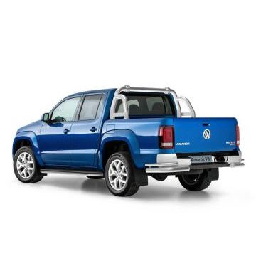 Защита задняя двойные уголки 76-42 мм Rival для Volkswagen Amarok 2016-