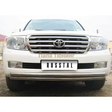 Защита передняя двойная d57-d57 РусСталь для Toyota Land Cruiser 200 2007-2011