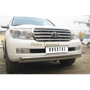 Защита передняя двойная d57-d57 РусСталь для Toyota Land Cruiser 200 2007-2011