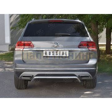 Защита заднего бампера волна d42 для Volkswagen Teramont 2018- Защита заднего бампера волна d42 для Volkswagen Teramont 2018-