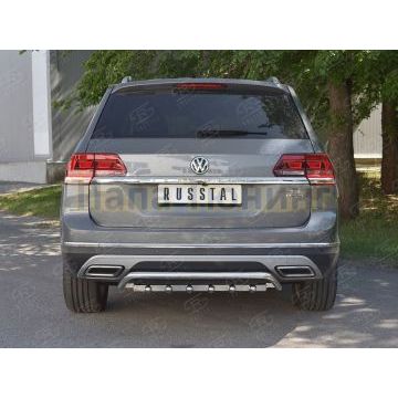 Защита заднего бампера волна и зубы d42 для Volkswagen Teramont 2018- Защита заднего бампера волна и зубы d42 для Volkswagen Teramont 2018-
