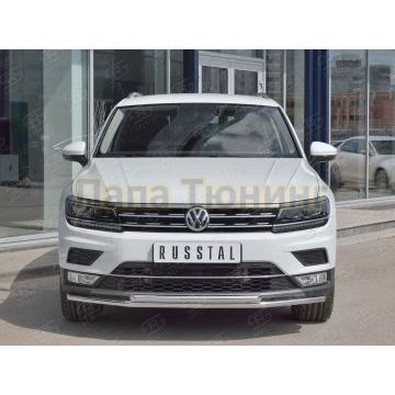 Защита передняя двойная дуга 42-d42 РусСталь для Volkswagen Tiguan 2016- Защита передняя двойная дуга 42-d42 РусСталь для Volkswagen Tiguan 2016-