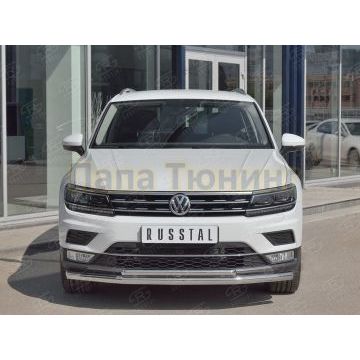 Защита передняя двойная дуга d57-d42 РусСталь для Volkswagen Tiguan 2016-2020 Защита передняя двойная дуга d57-d42 РусСталь для Volkswagen Tiguan 2016-2020