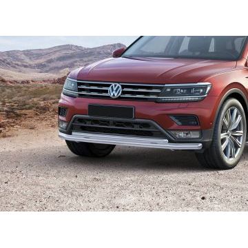 Защита передняя двойная 57-42 мм на Offroad Rival для Volkswagen Tiguan 2016-