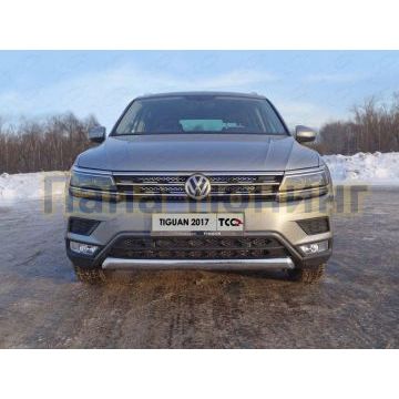 Защита передняя овальная для Offroad 75х42 мм ТСС для Volkswagen Tiguan 2016- Защита передняя овальная для Offroad 75х42 мм ТСС для Volkswagen Tiguan 2016-