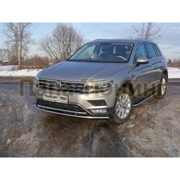 Защита передняя двойная для Offroad 42-42 мм ТСС для Volkswagen Tiguan 2016- Защита передняя двойная для Offroad 42-42 мм ТСС для Volkswagen Tiguan 2016-