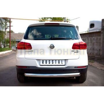 Защита заднего бампера d76 РусСталь для Volkswagen Tiguan 2011-2016