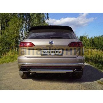 Защита заднего бампера 60 мм ТСС для Volkswagen Touareg 2018-