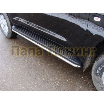 Защита штатных порогов 42 мм ТСС для Toyota Land Cruiser 200 2007-2015 Защита штатных порогов 42 мм ТСС для Toyota Land Cruiser 200 2007-2015