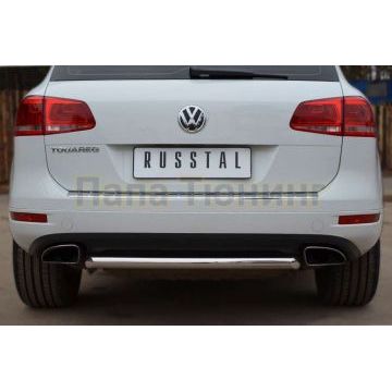 Защита заднего бампера d57 РусСталь для Volkswagen Touareg 2010-2014