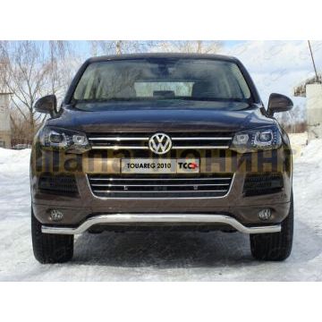 Защита переднего бампера 60 мм ТСС для Volkswagen Touareg 2010-2014 Защита переднего бампера 60 мм ТСС для Volkswagen Touareg 2010-2014