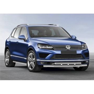 Защита передняя двойная 57-57 мм Rival для Volkswagen Touareg 2010-2017