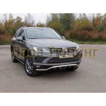 Защита передняя кенгурин 60-42 мм ТСС для Volkswagen Touareg R-Line 2014-2017 Защита передняя кенгурин 60-42 мм ТСС для Volkswagen Touareg R-Line 2014-2017