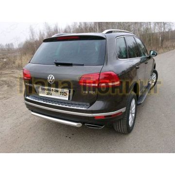 Защита заднего бампера 60 мм ТСС для Volkswagen Touareg R-Line 2014-2017 Защита заднего бампера 60 мм ТСС для Volkswagen Touareg R-Line 2014-2017