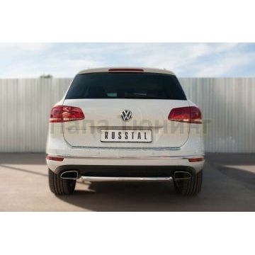 Защита заднего бампера d57 РусСталь для Volkswagen Touareg 2014-2017