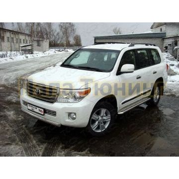 Защита передняя овальная короткая 75х42 мм ТСС для Toyota Land Cruiser 200 2012-2015 Защита передняя овальная короткая 75х42 мм ТСС для Toyota Land Cruiser 200 2012-2015