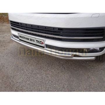 Защита передняя двойная 42-42 мм ТСС для Volkswagen Transporter T6 2015-