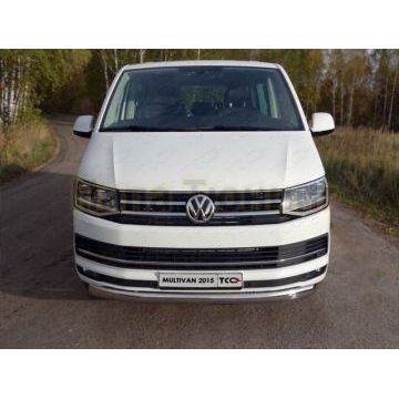 Защита передняя овальная 75х42 мм ТСС для Volkswagen Transporter T6 2015- Защита передняя овальная 75х42 мм ТСС для Volkswagen Transporter T6 2015-