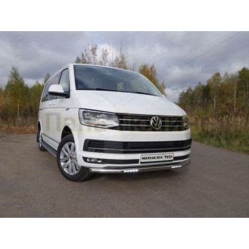 Защита переднего бампера с ДХО 60 мм ТСС для Volkswagen Transporter T6 2015-