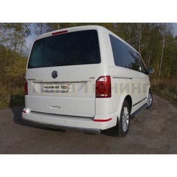 Защита заднего бампера овальная 75х42 мм ТСС для Volkswagen Transporter T6 2015-