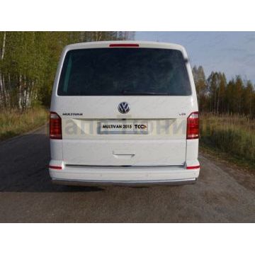 Защита заднего бампера овальная 75х42 мм ТСС для Volkswagen Transporter T6 2015-