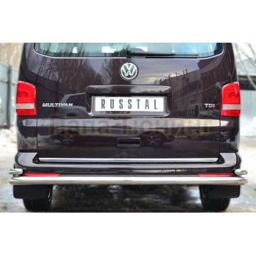 Защита задняя двойная с уголками d57-d42 РусСталь для Volkswagen Transporter 2009-2015