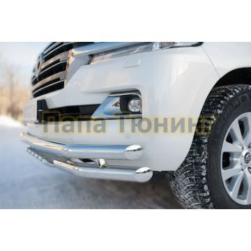 Защита передняя тройная уголки и зубы d57-d57-d42 РусСталь для Toyota Land Cruiser 200 2015-