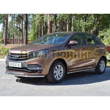 Защита передняя двойная 42-d42 РусСталь для Lada X-RAY 2016-