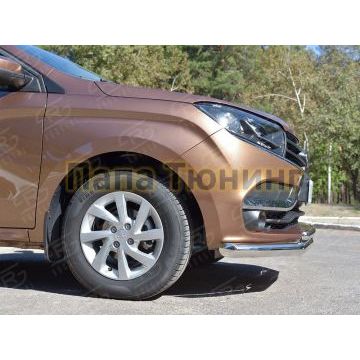 Защита передняя двойная d57-d42 РусСталь для Lada X-RAY 2016-
