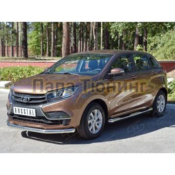 Защита переднего бампера d57 РусСталь для Lada X-RAY 2016-