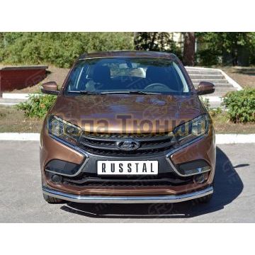 Защита переднего бампера d57 РусСталь для Lada X-RAY 2016-