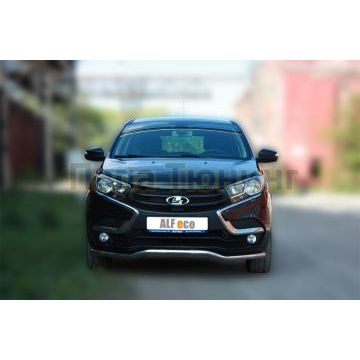 Защита переднего бампера волна 50 мм ALFeco для Lada X-RAY 2016-